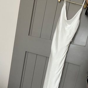 Bardot white silk midi dress